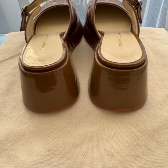 INTENTIONALLY BLANK Mary Jane Mules 'NEW' Brown Patent Leather - US 7 - Picture 3 of 9